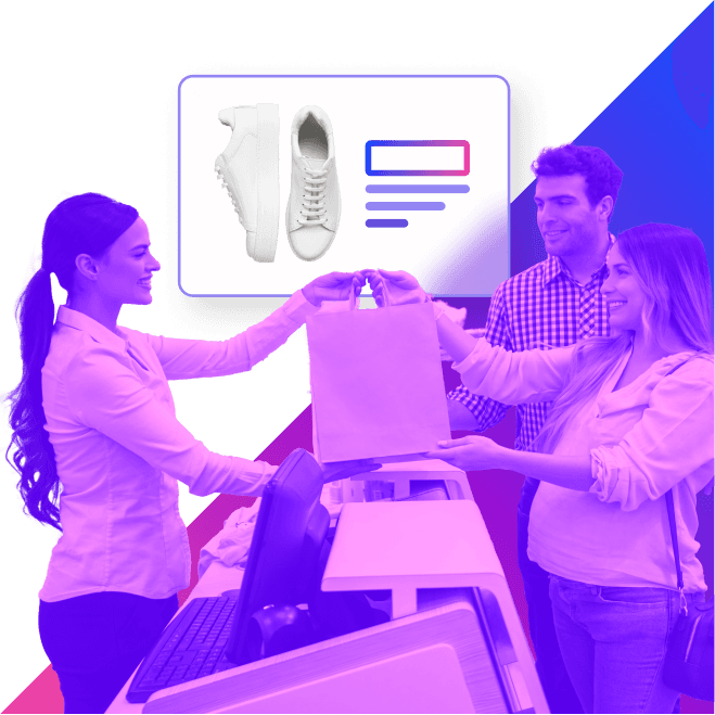 Collage people shopping bag bopus orders pickup product shoes 1